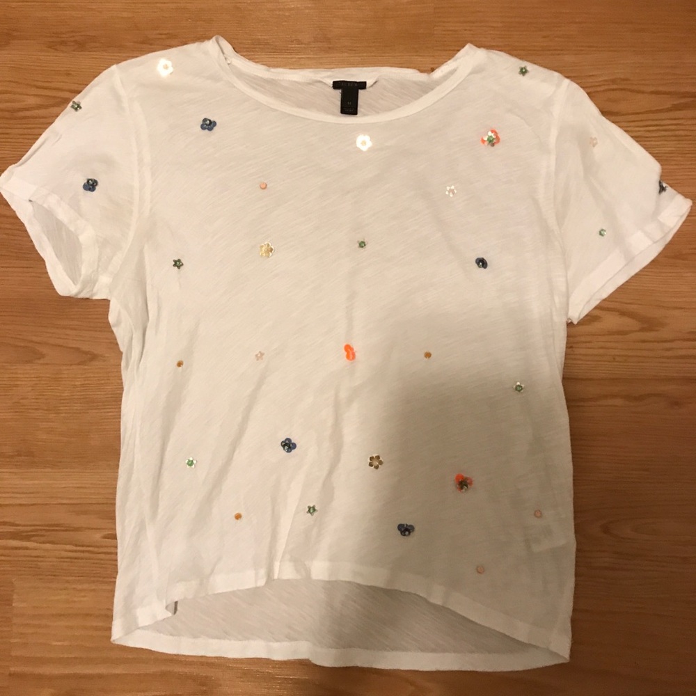 J Crew  short sleeve tee size M  embellished